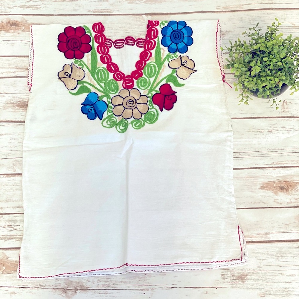 White Embroidered Mexican Blouse